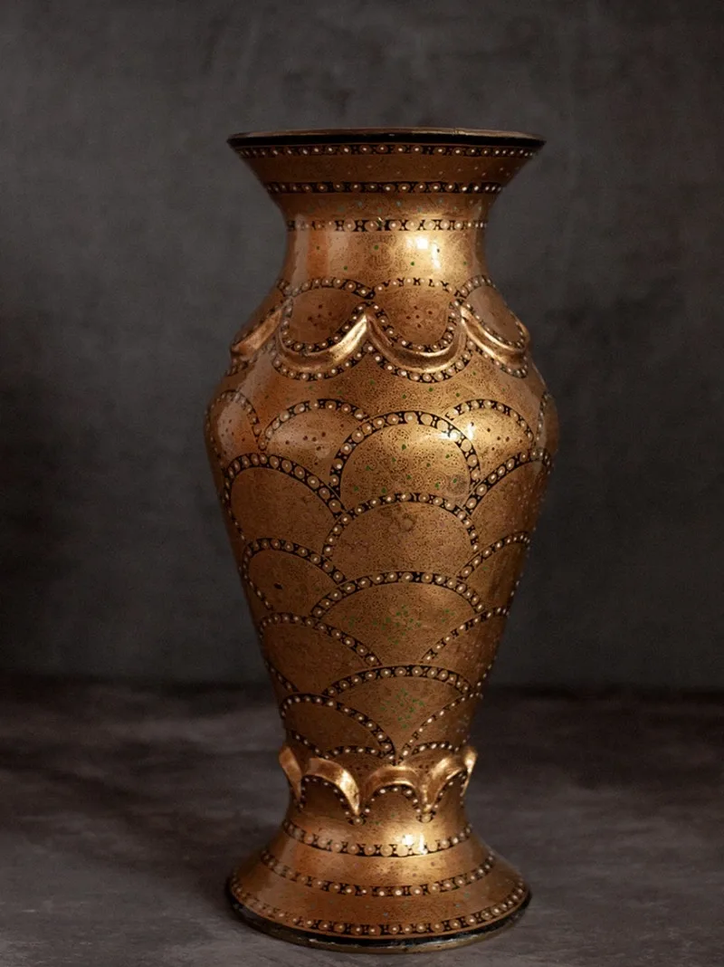 Flower Vas pair ( Gold-Geometrical )